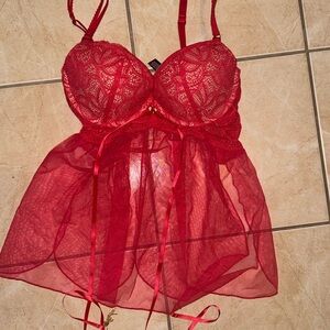 Victoria's Secret Red Lace Chemise
